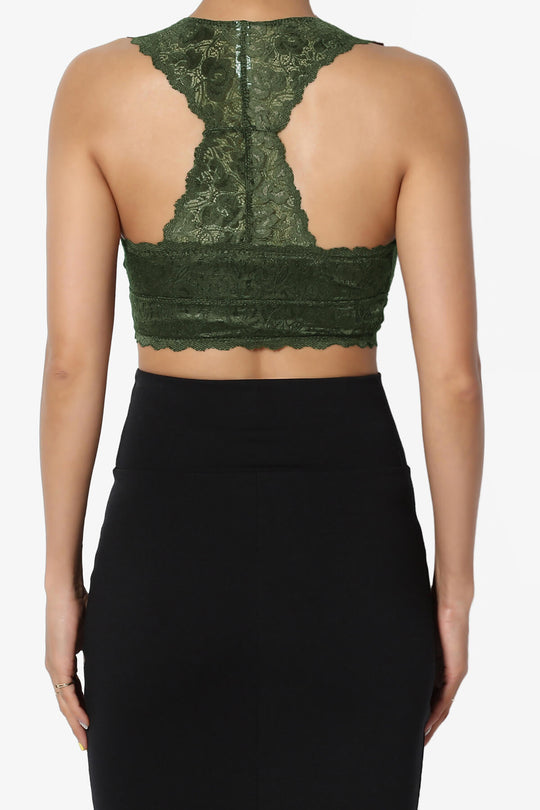 Baja Padded Lace Bralette Crop Tank Top PLUS