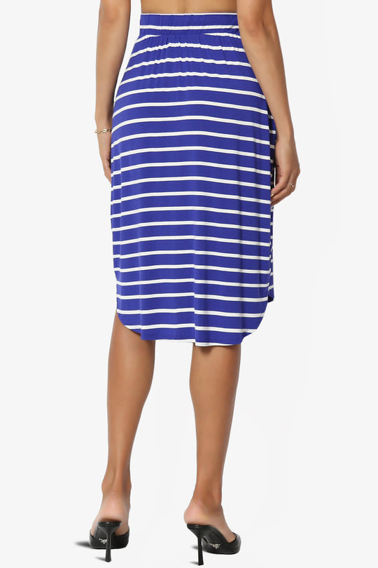Eclipse Stripe Drawstring Midi Skirt PLUS