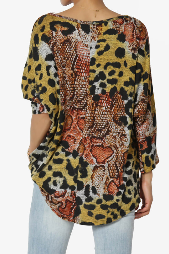 Wanda Printed Dolman Sleeve Top PLUS