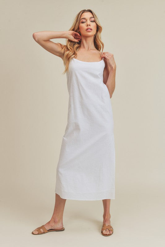 Aemi + Co LISA Sleeveless Linen Slit Midi DRESS