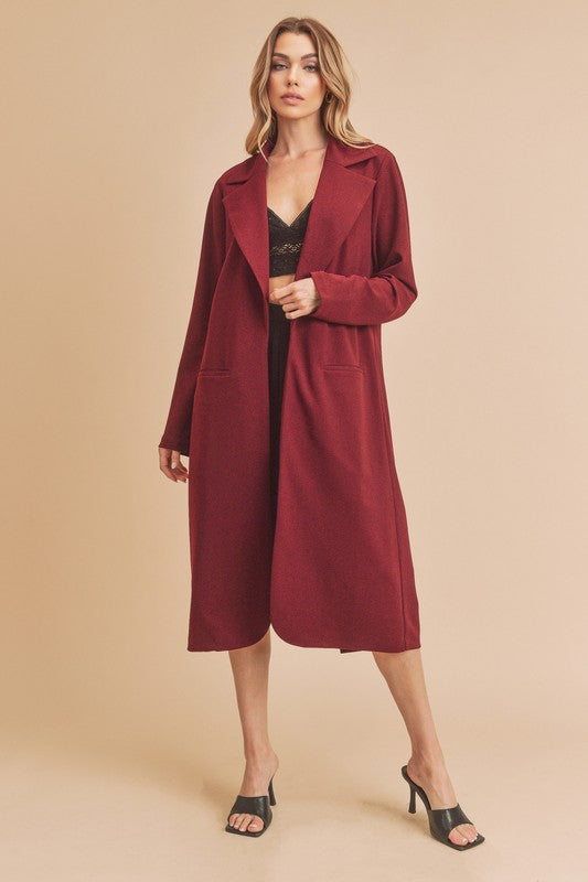 Aemi + Co Jaslyn Open Front Long Coat