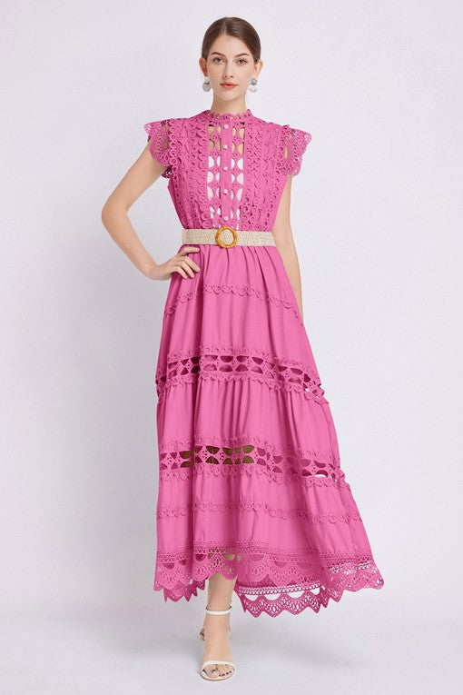 By Claude Crochet Eyelet MAXI DRESS