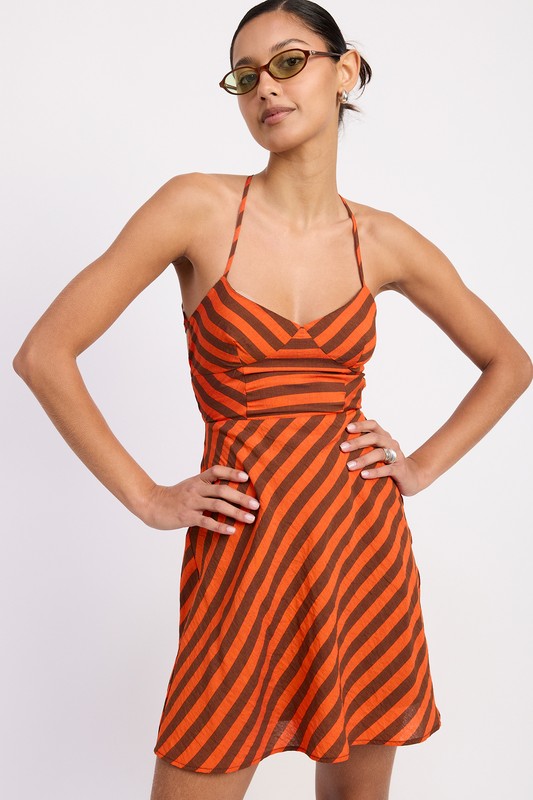 Emory Park STRAPPY BACK BIAS CUT MINI DRESS