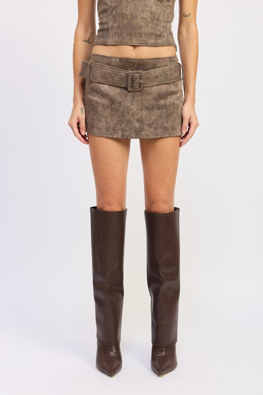 Emory Park LOW RISE MINI BELTED SKIRT