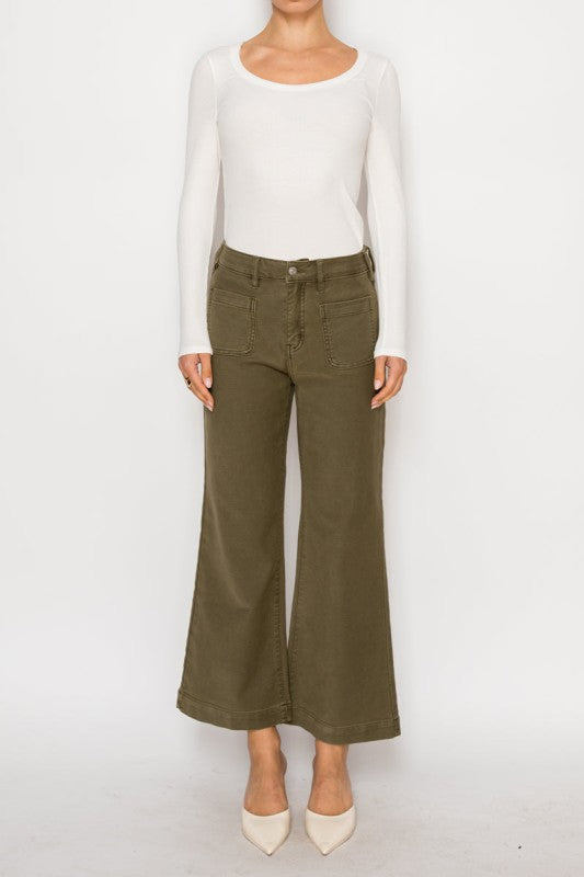 Artemis Vintage HIGH RISE CROP PALAZZO PFD JEANS