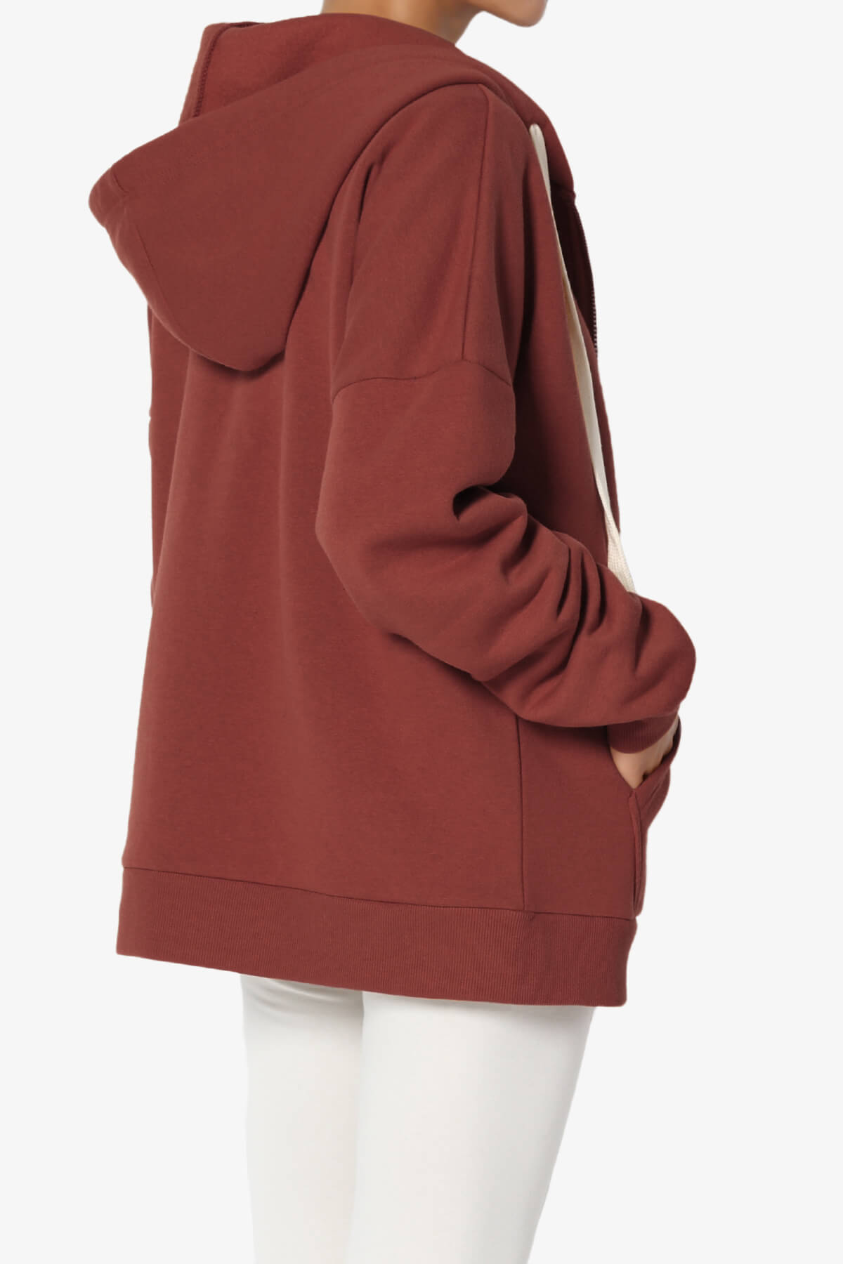 Accie Fleece Zip Hooded Jacket BRICK_4