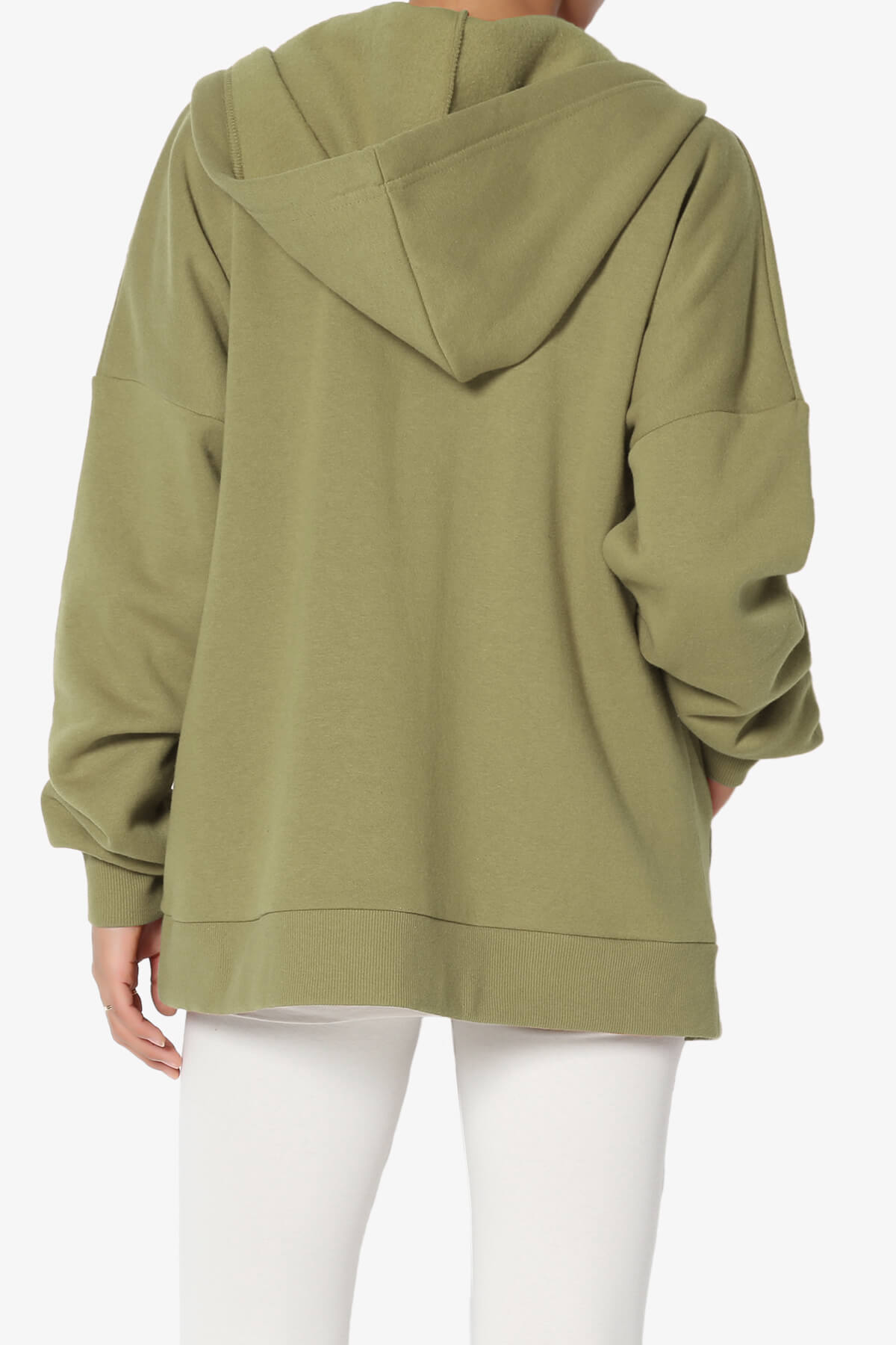 Accie Fleece Zip Hooded Jacket KHAKI GREEN_2