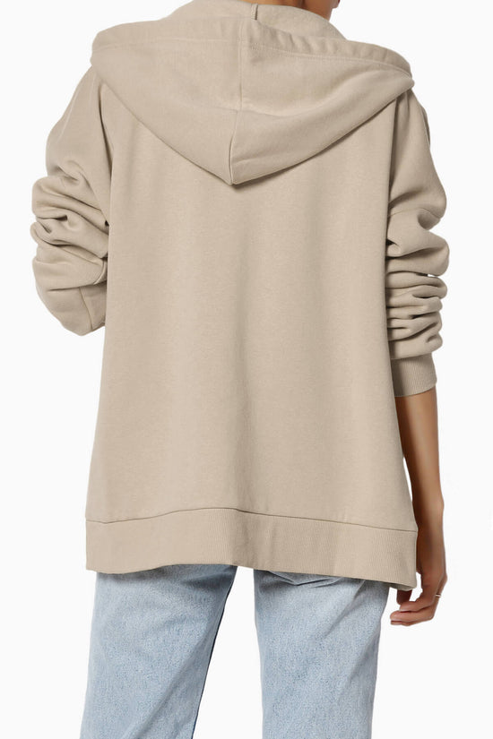 Accie Fleece Zip Hooded Jacket LIGHT MOCHA_2