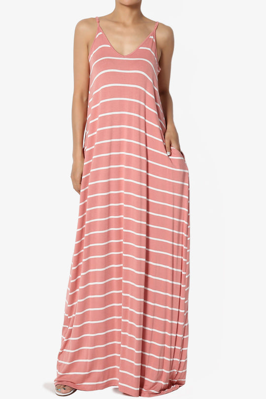 Adilette Striped Cami Maxi Dress PLUS