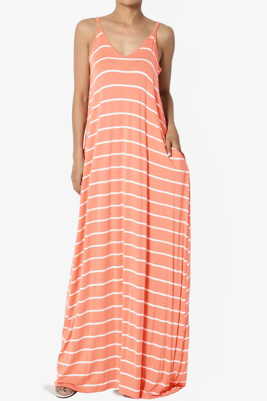 Adilette Striped Cami Maxi Dress PLUS