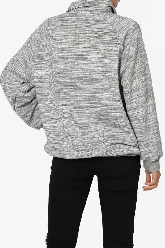 Avianna Oversized Fleece Polo Sweatshirt PLUS