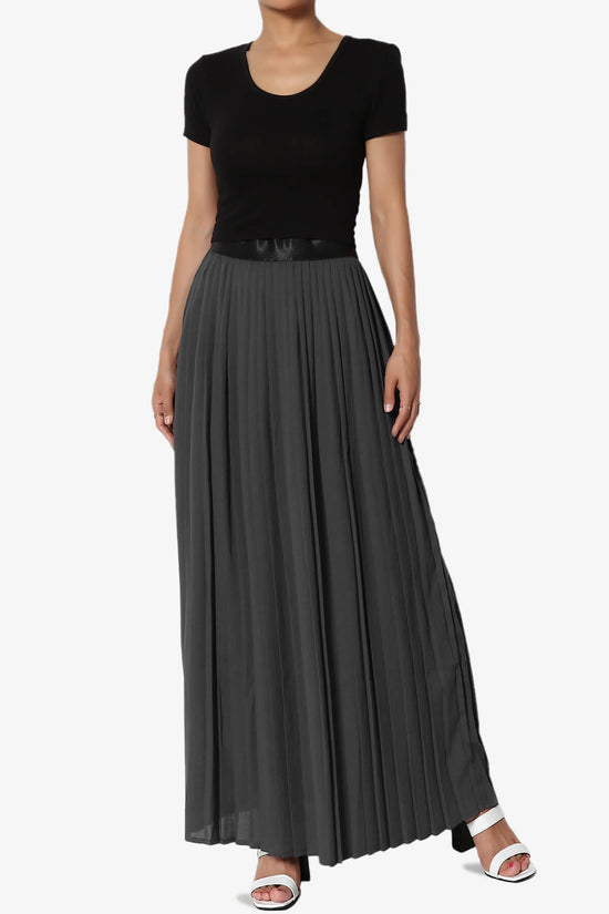 Barria Flowy Maxi Pleated Skirt ASH GREY_6