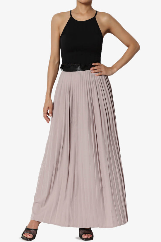 Barria Flowy Maxi Pleated Skirt LIGHT MOCHA_6