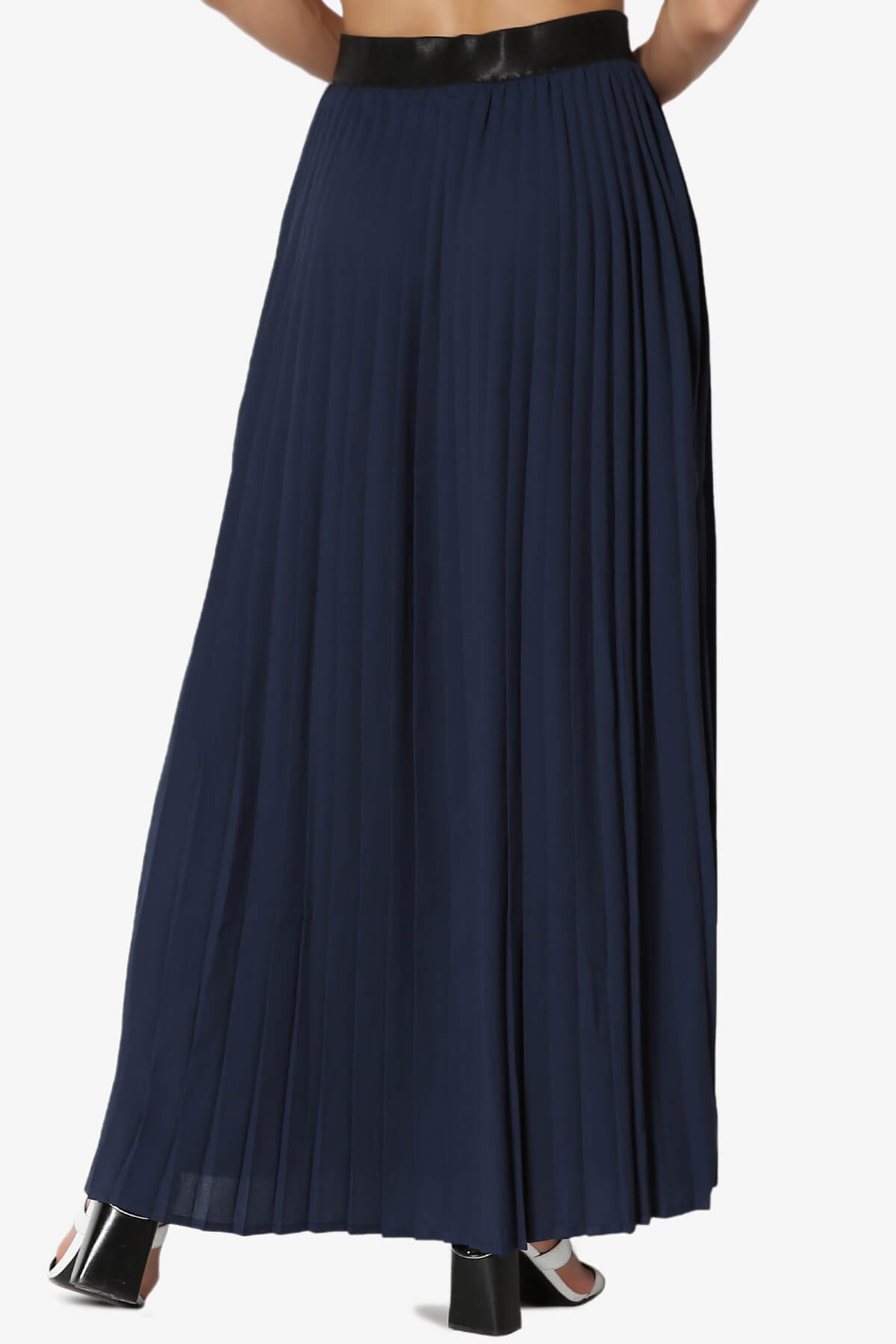 Barria Flowy Maxi Pleated Skirt NAVY_2