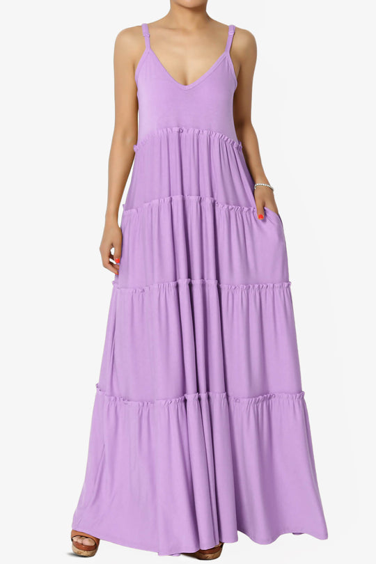 Bennet Ruffle Tiered Pocket Cami Maxi Dress