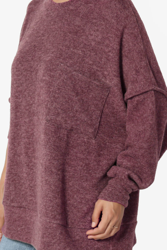 Breccan Blushed Knit Oversized Sweater DARK BURGUNDY_5