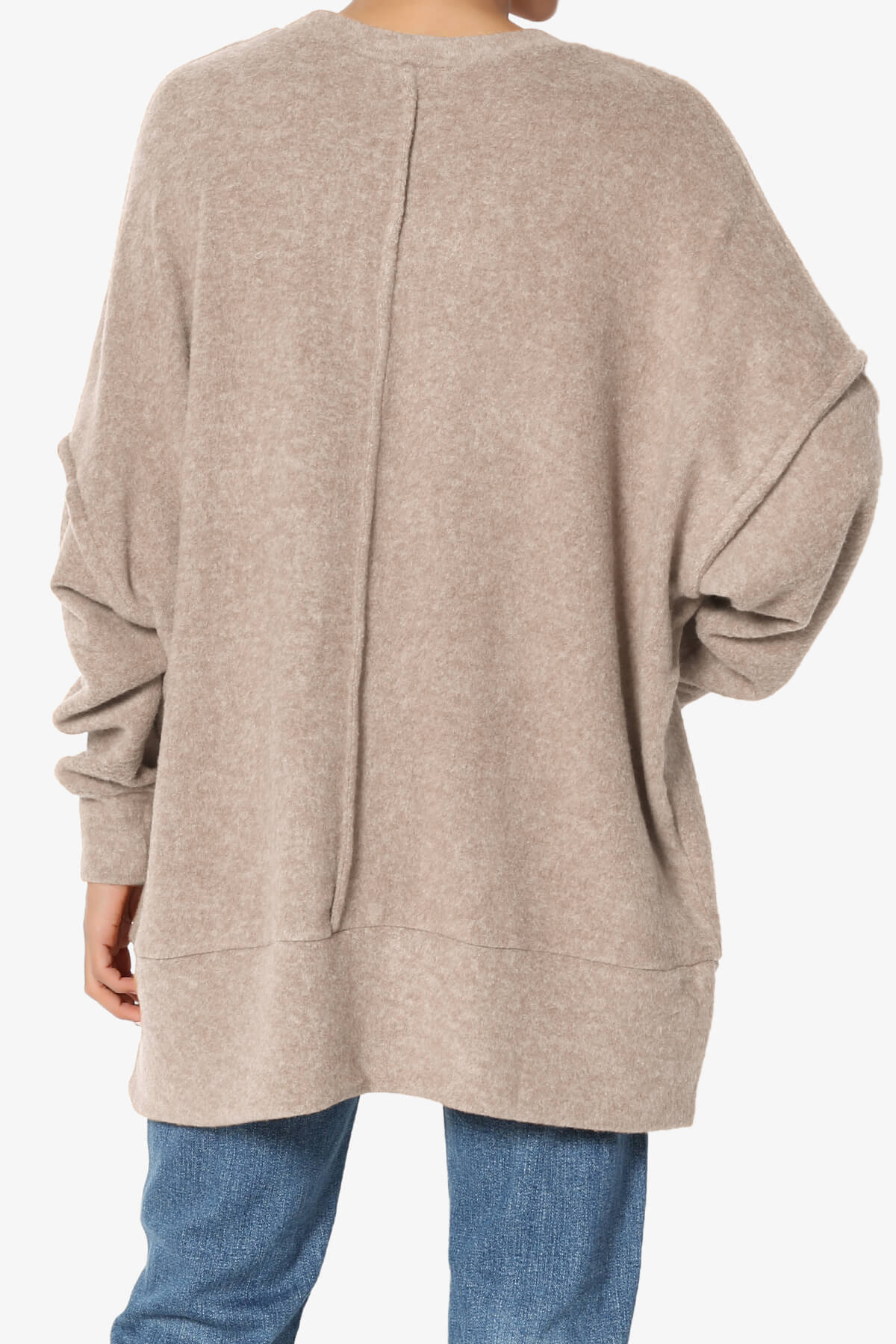 Breccan Blushed Knit Oversized Sweater LIGHT MOCHA_2
