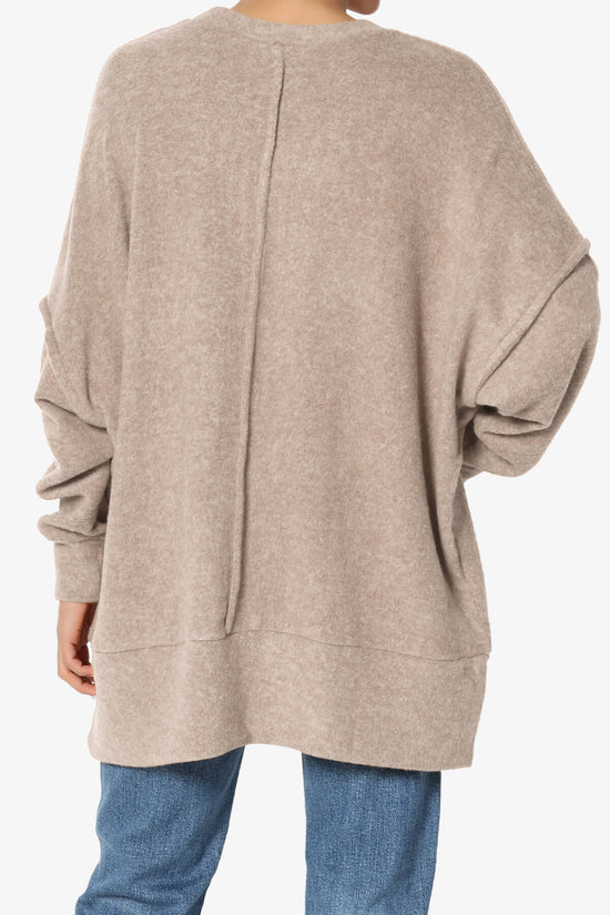 Breccan Blushed Knit Oversized Sweater LIGHT MOCHA_2