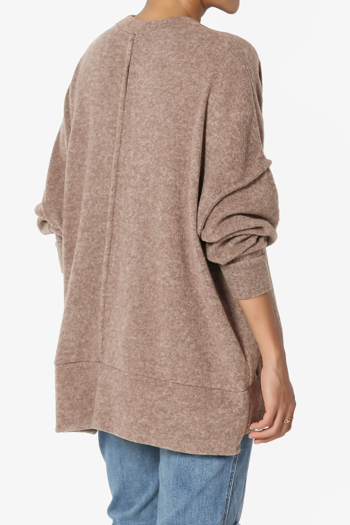 Breccan Blushed Knit Oversized Sweater MOCHA_4