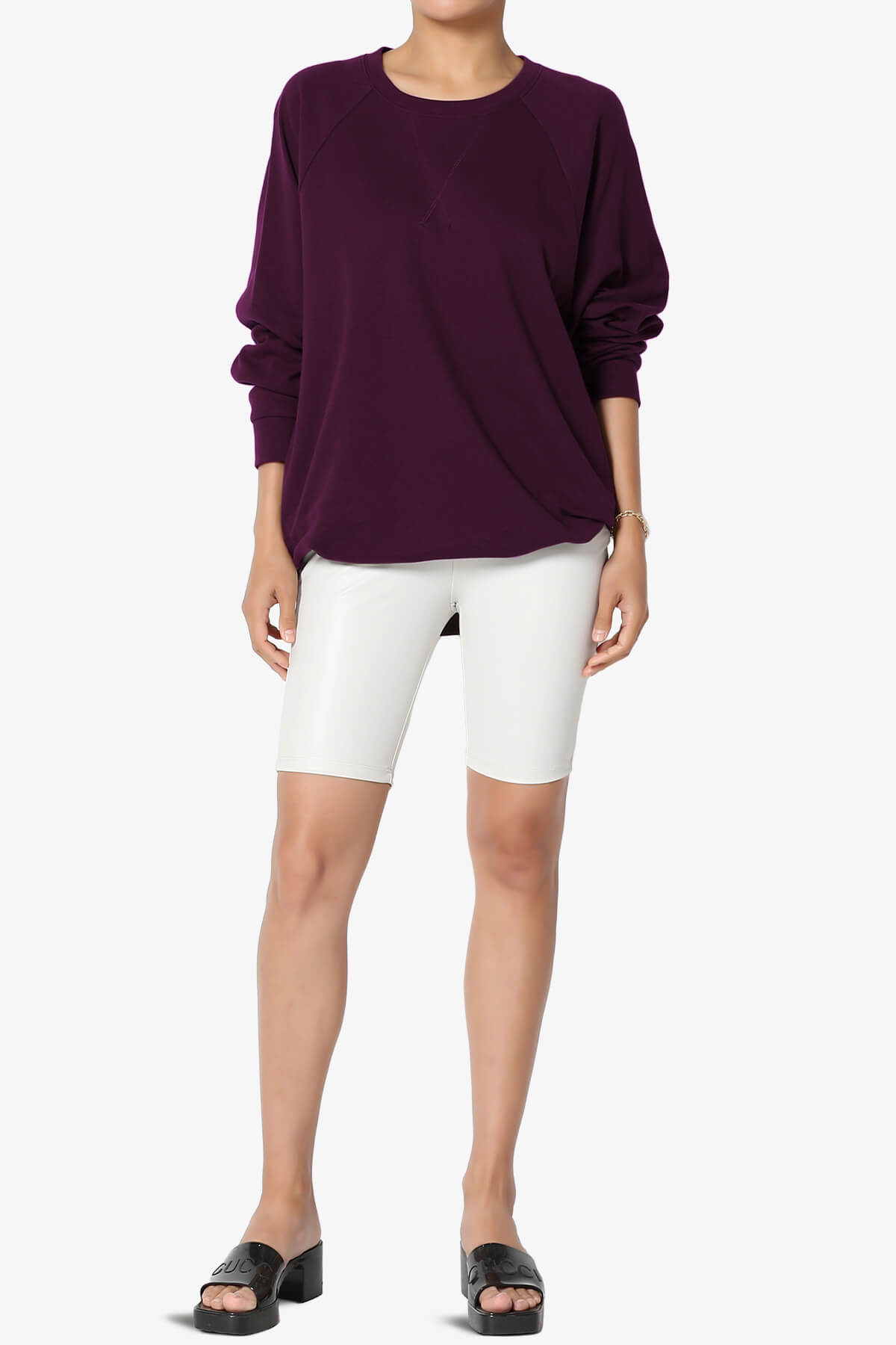 Carlene Cotton Raglan Sleeve Pullover Top PLUS