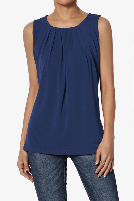 Chaffee Pleat Neck Tank Top PLUS