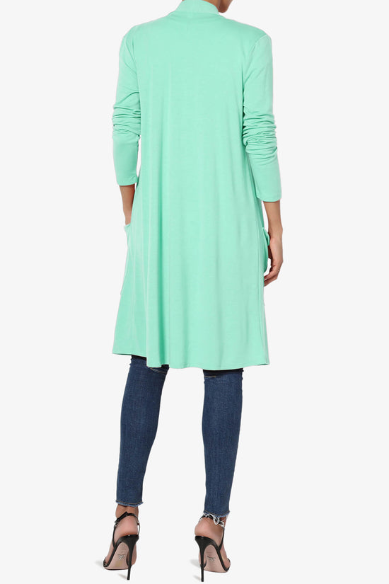 Daday Pocket Jersey Knee Length Cardigan MINT_2