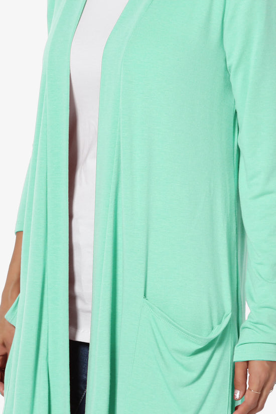 Daday Pocket Jersey Knee Length Cardigan MINT_5
