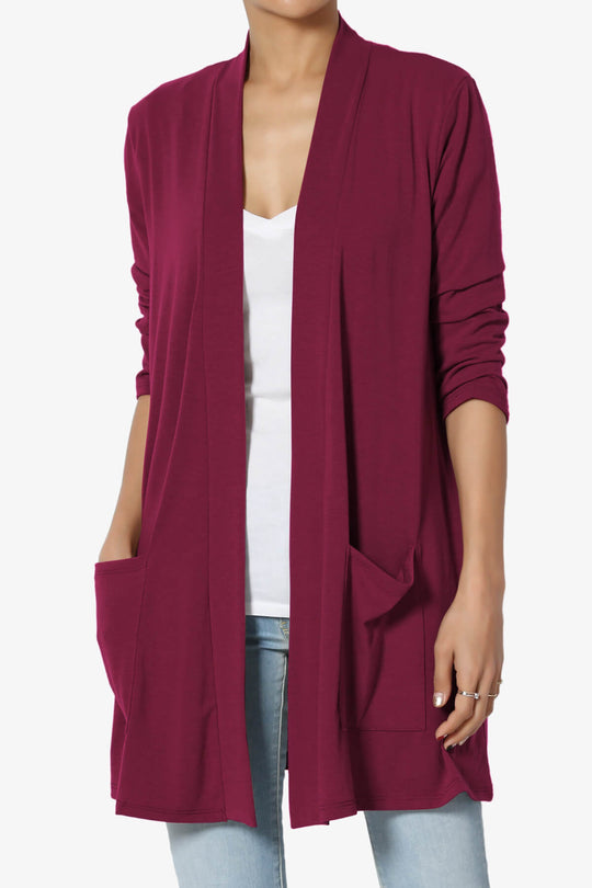 Daday Slouchy Pocket 3/4 Sleeve Cardigan PLUS