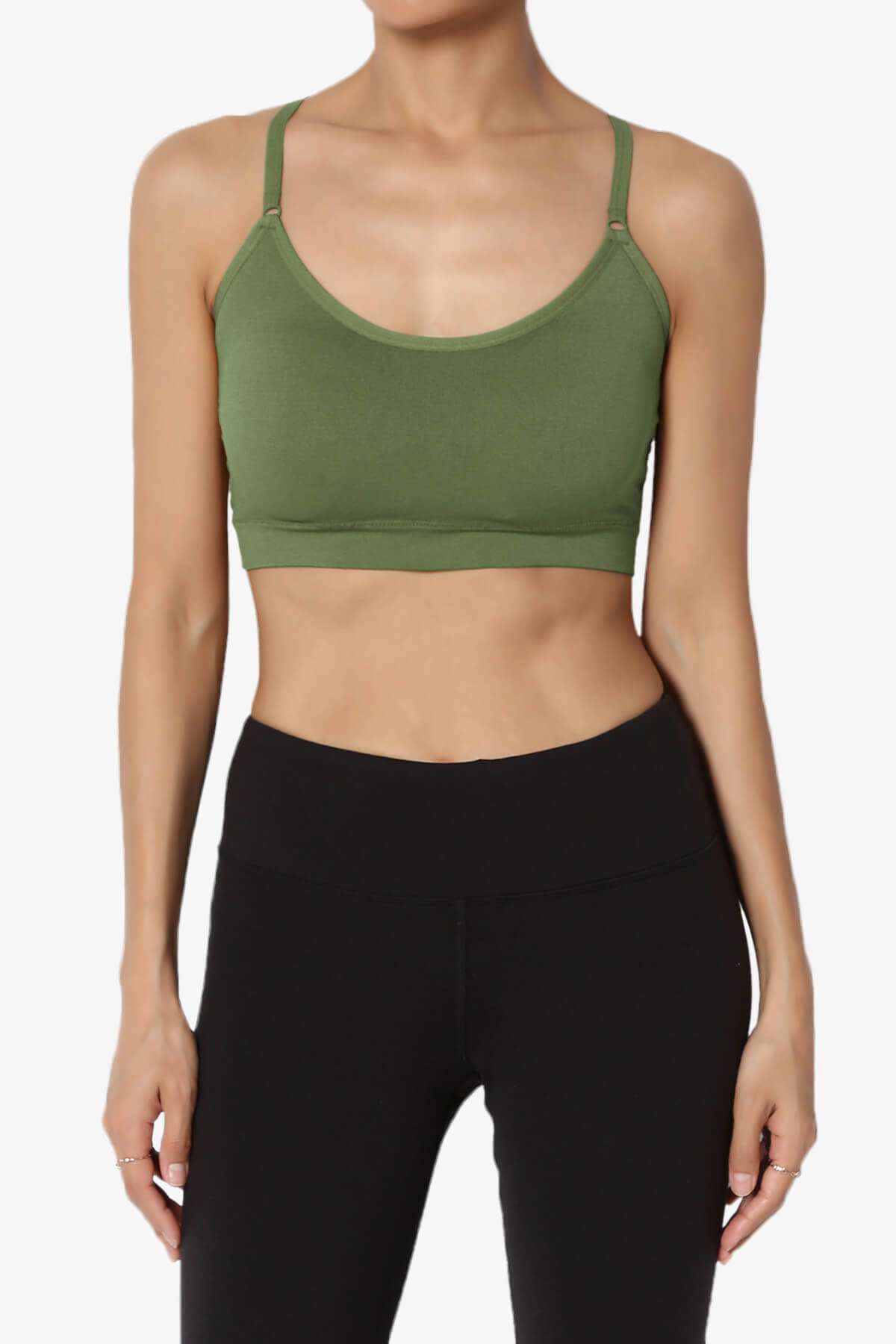 Dassie Padded Cross Back Bra Top ASH OLIVE_1