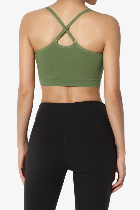 Dassie Padded Cross Back Bra Top ASH OLIVE_2