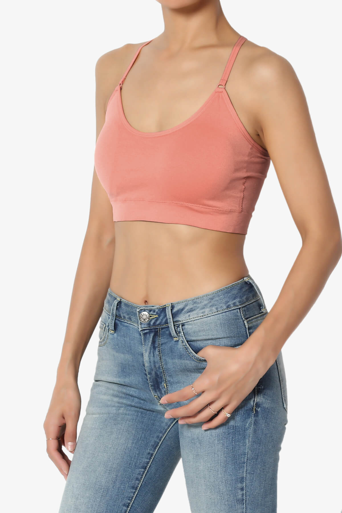 Dassie Padded Cross Back Bra Top ASH ROSE_3