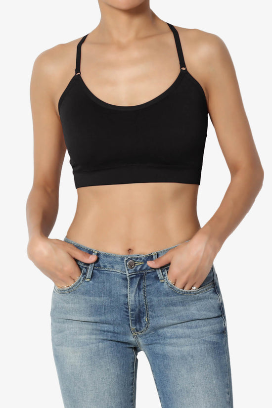 Dassie Padded Cross Back Bra Top BLACK_1