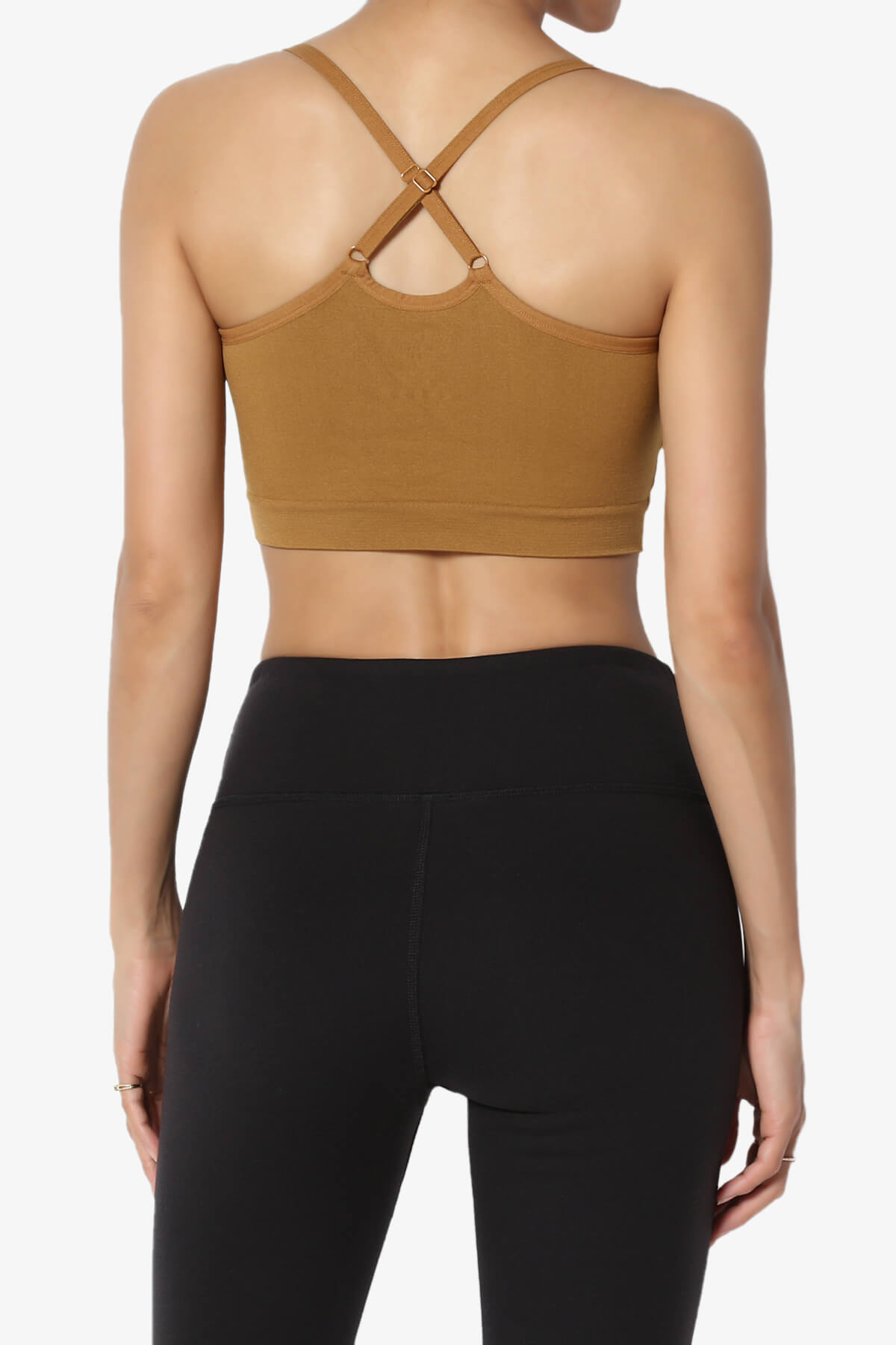 Dassie Padded Cross Back Bra Top COFFEE_2