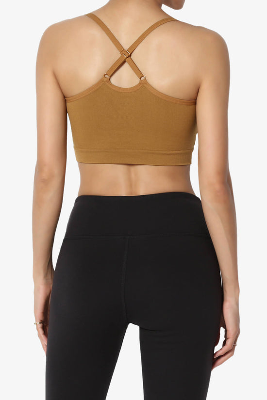 Dassie Padded Cross Back Bra Top COFFEE_2