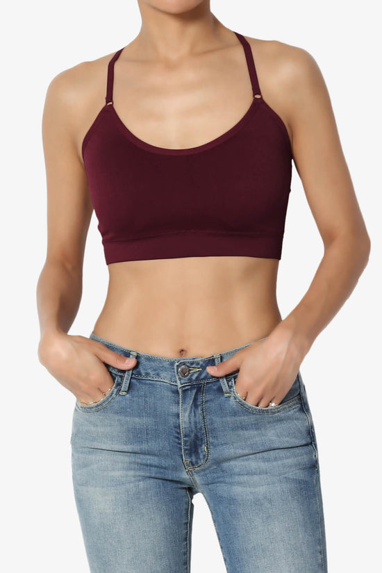 Dassie Padded Cross Back Bra Top DARK BURGUNDY_1