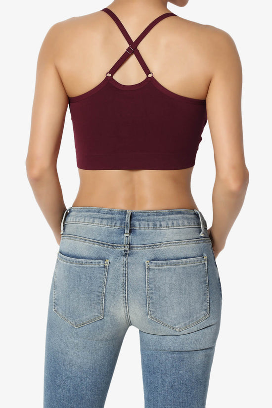 Dassie Padded Cross Back Bra Top DARK BURGUNDY_2