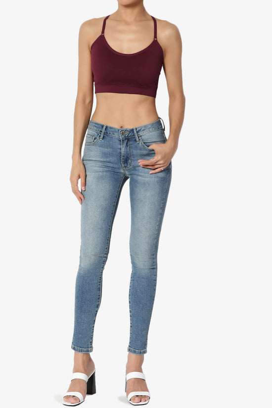 Dassie Padded Cross Back Bra Top DARK BURGUNDY_6