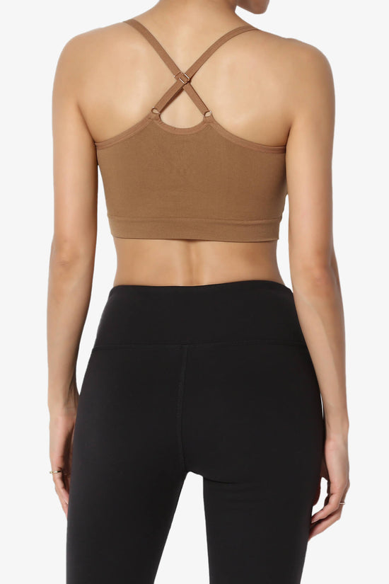 Dassie Padded Cross Back Bra Top DEEP CAMEL_2