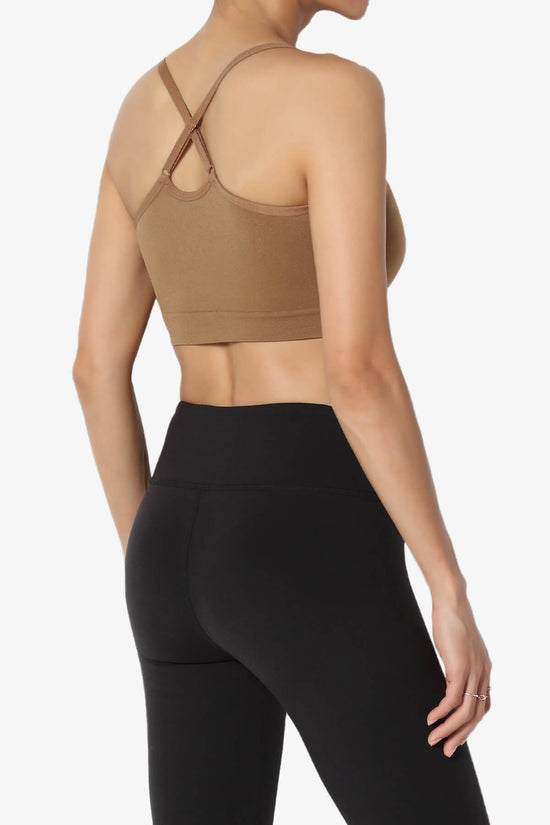 Dassie Padded Cross Back Bra Top DEEP CAMEL_4