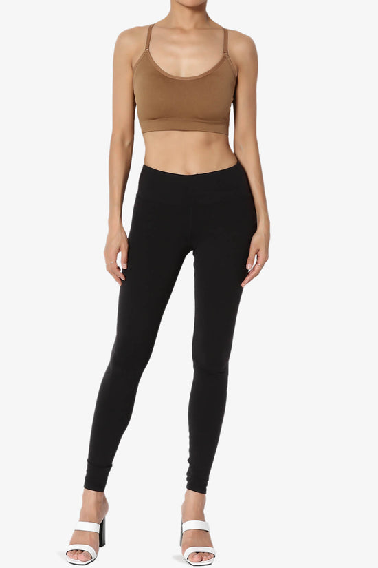 Dassie Padded Cross Back Bra Top DEEP CAMEL_6