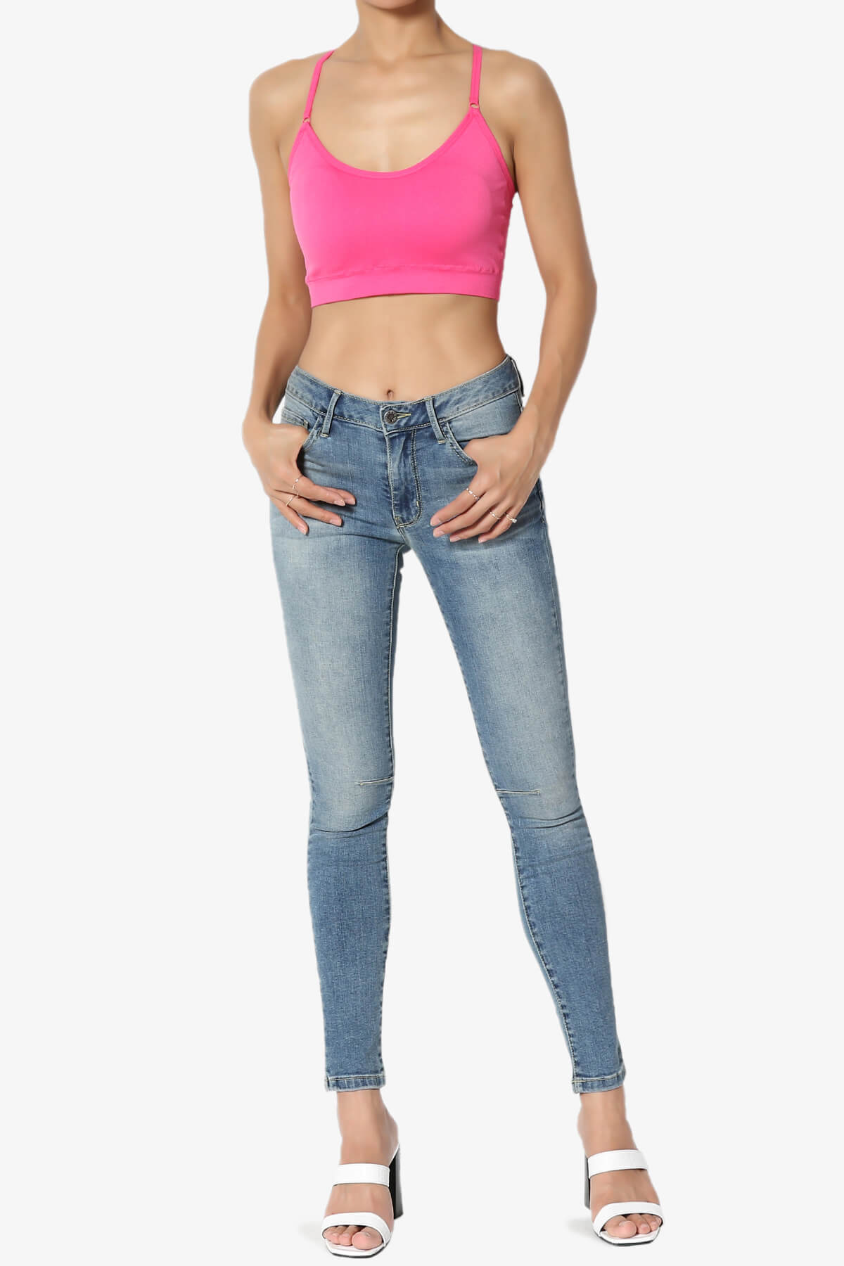 Dassie Padded Cross Back Bra Top FUCHSIA_6