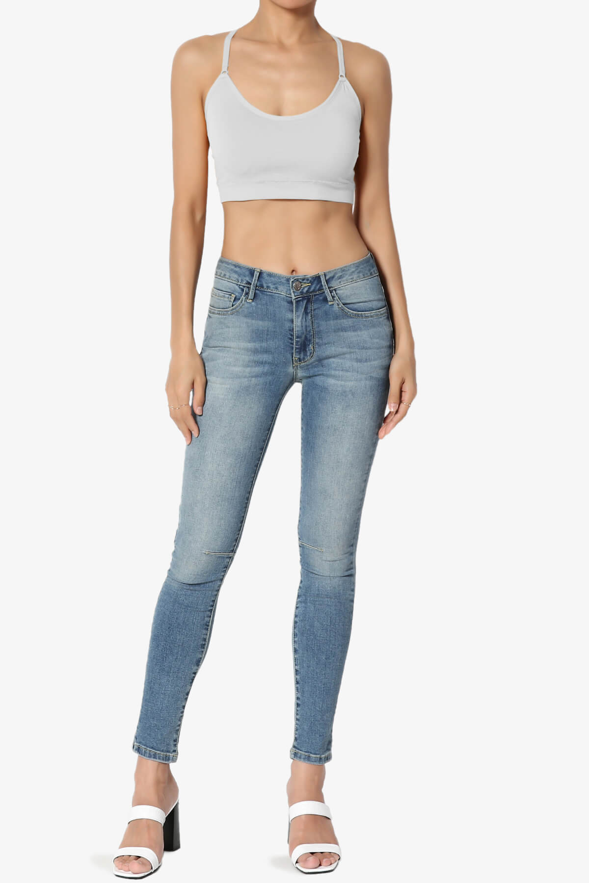 Dassie Padded Cross Back Bra Top GREY MIST_6