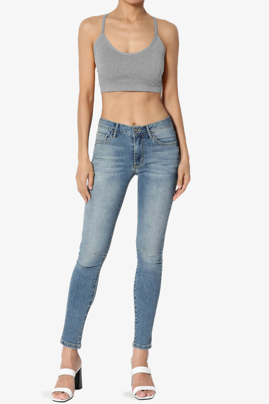 Dassie Padded Cross Back Bra Top HEATHER GREY_6