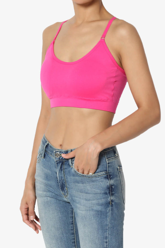 Dassie Padded Cross Back Bra Top HOT PINK_3