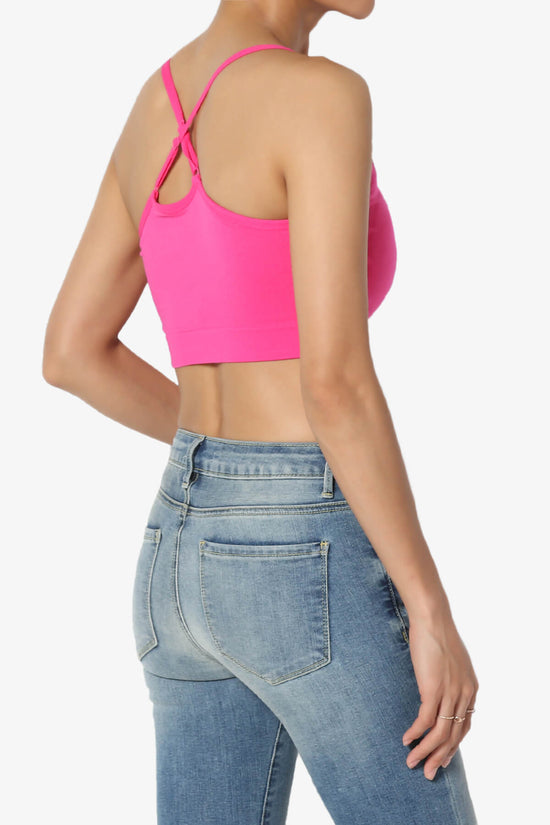 Dassie Padded Cross Back Bra Top HOT PINK_4