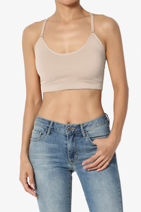 Dassie Padded Cross Back Bra Top LIGHT MOCHA_1