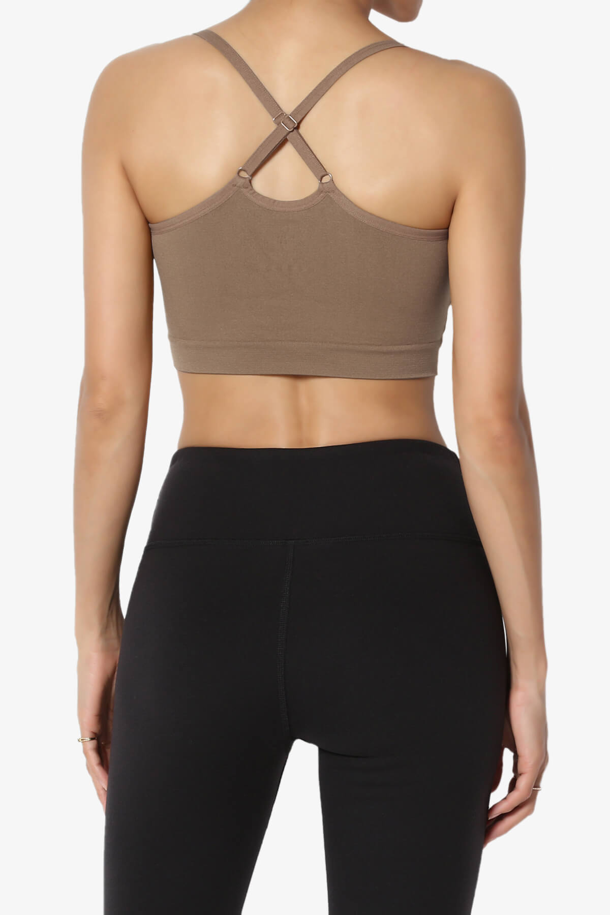 Dassie Padded Cross Back Bra Top MOCHA_2