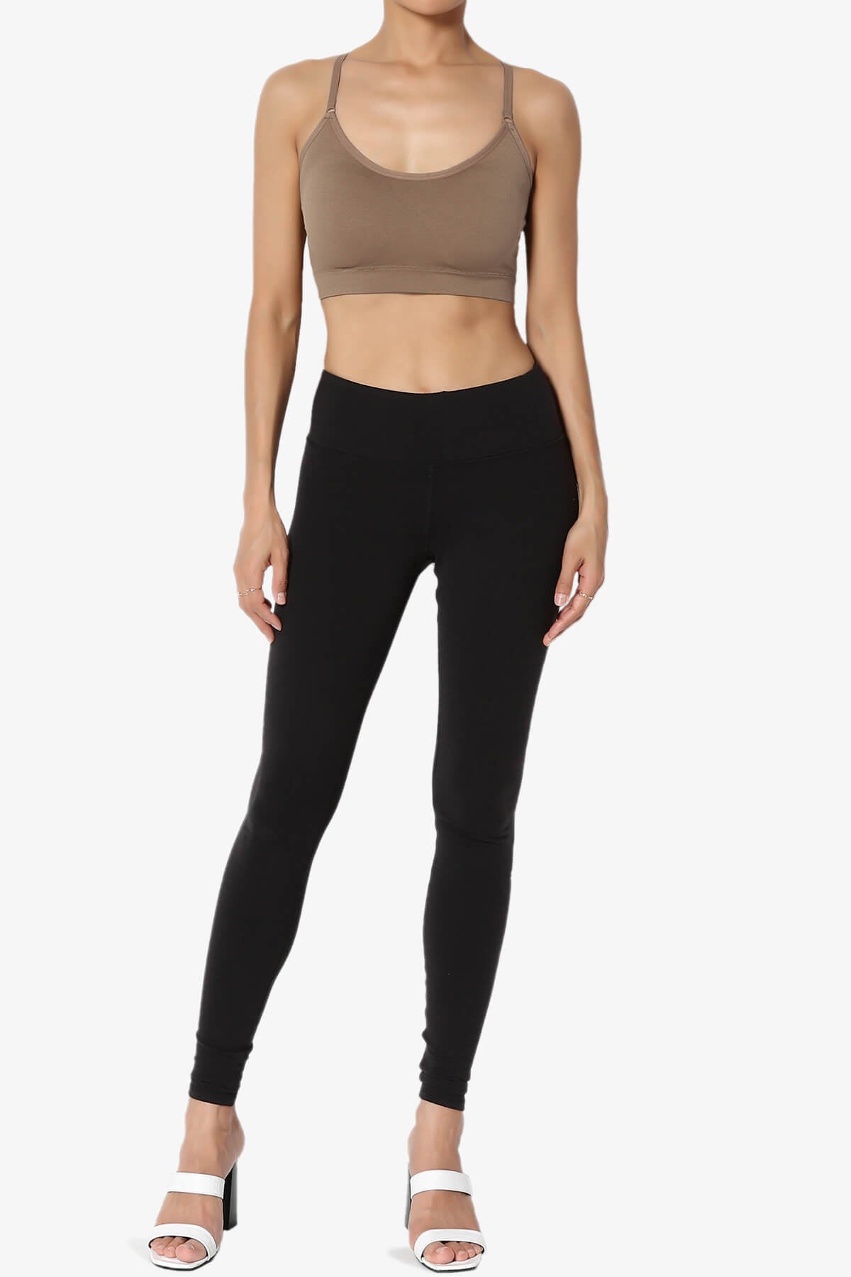 Dassie Padded Cross Back Bra Top MOCHA_6