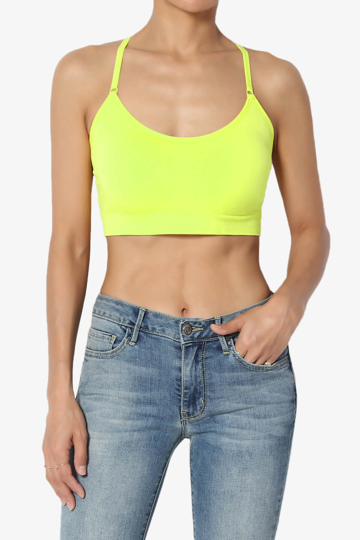 Dassie Padded Cross Back Bra Top NEON GREEN_1