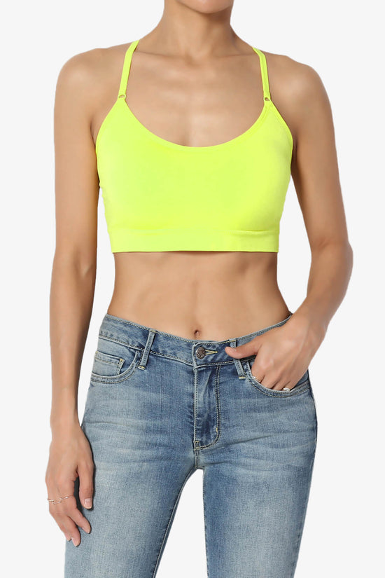 Dassie Padded Cross Back Bra Top NEON GREEN_1